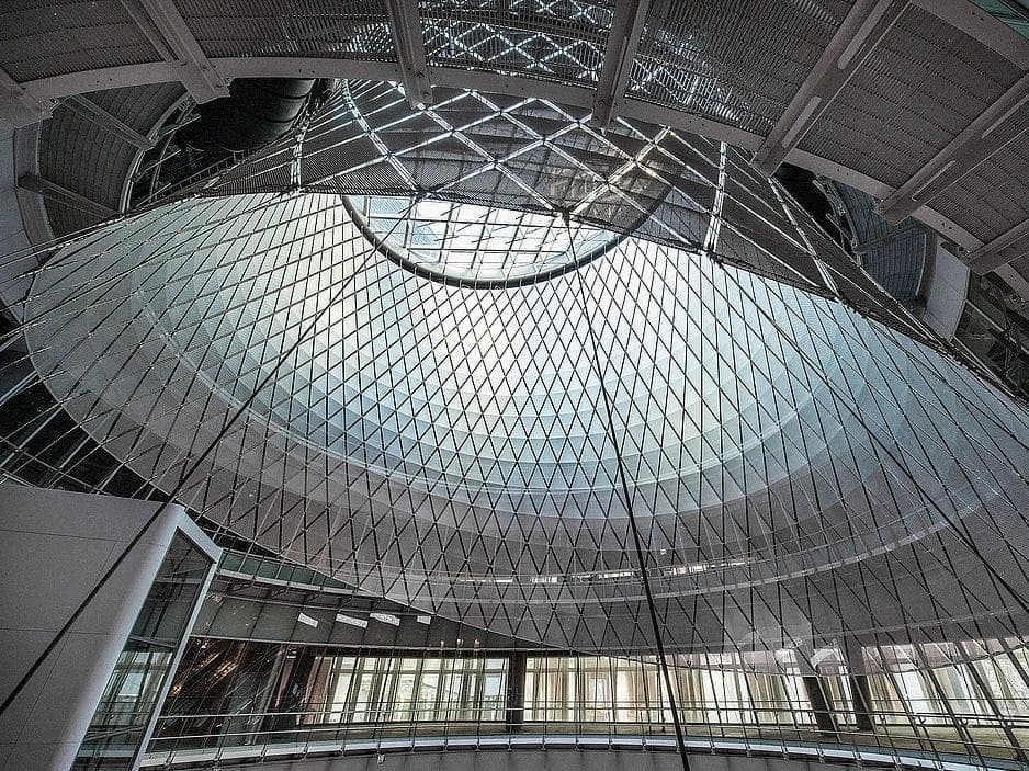 Fulton Center transport hub atrium illuminated by durlum daylight ceiling system
